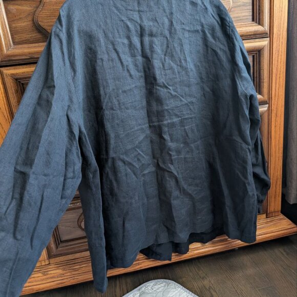 Flax Women`s 100% Linen Button Front Jacket Shirt Size 1G 18-20 XL - Picture 3 of 14